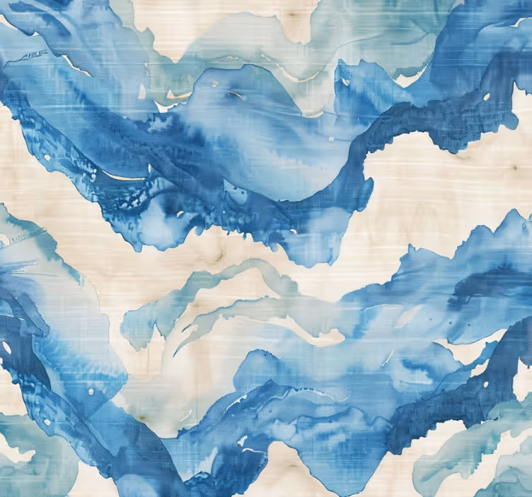 Blue roller blind marbled waves design - TenStickers