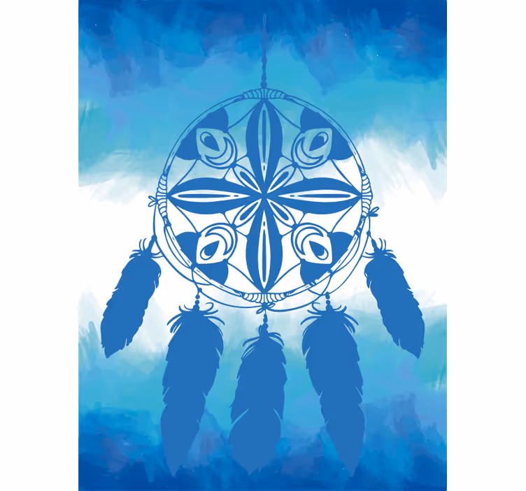 Blue roller blind ornamental dreams - TenStickers