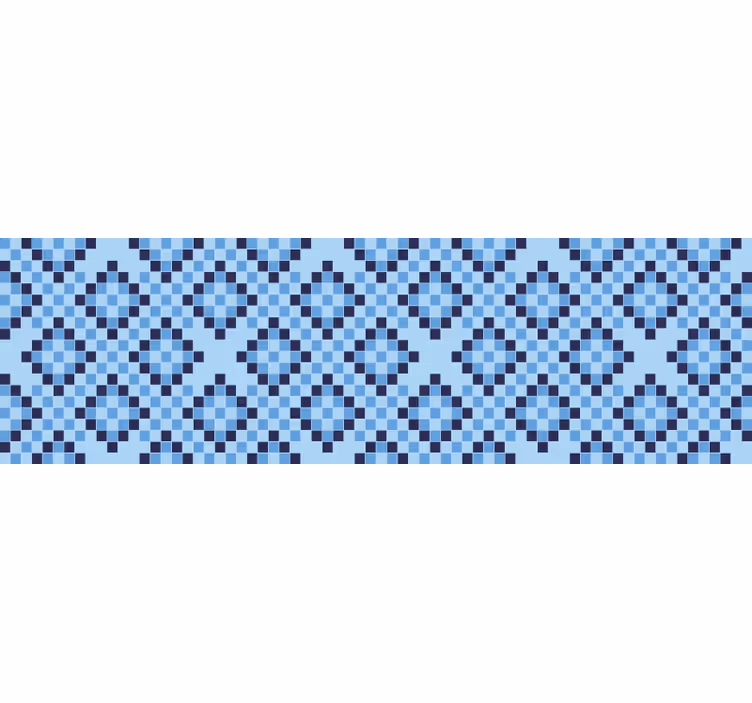 Blue roller blind geometric blue pixel design - TenStickers