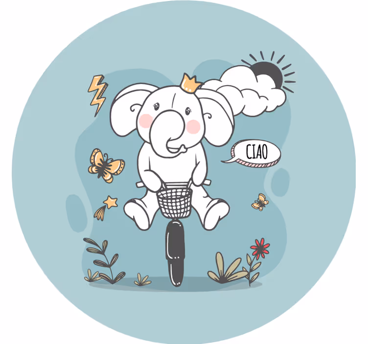 Blue roller blind hi elephant - TenStickers