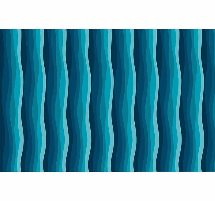 Blue roller blind wave pattern - TenStickers