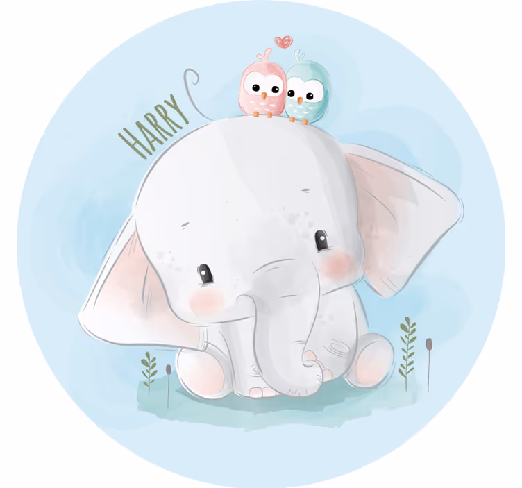 Blue roller blind large blue elephant - TenStickers