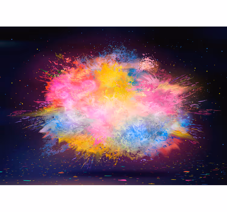 Living room roller blind vibrant color burst - TenStickers