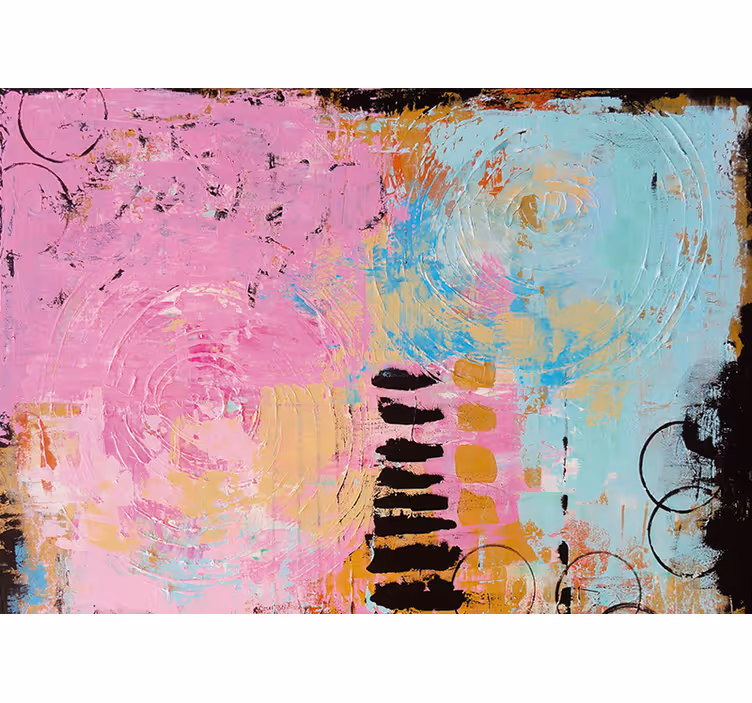 Living room roller blind abstract wall art original - TenStickers
