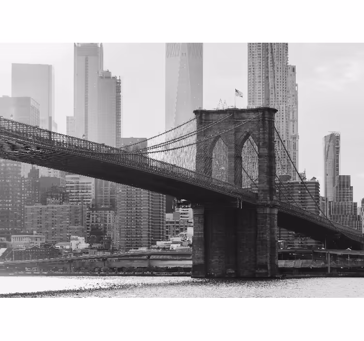 Living room roller blind brooklyn bridge artwork - TenStickers