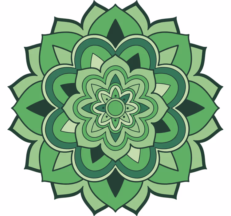 Green roller blind with green mandala design - TenStickers