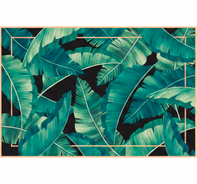 Green roller blind with dark green leaves - TenStickers