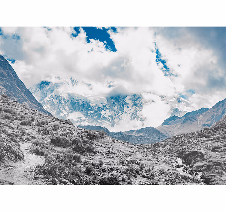 Living room roller blind snowy salkantay pass - TenStickers