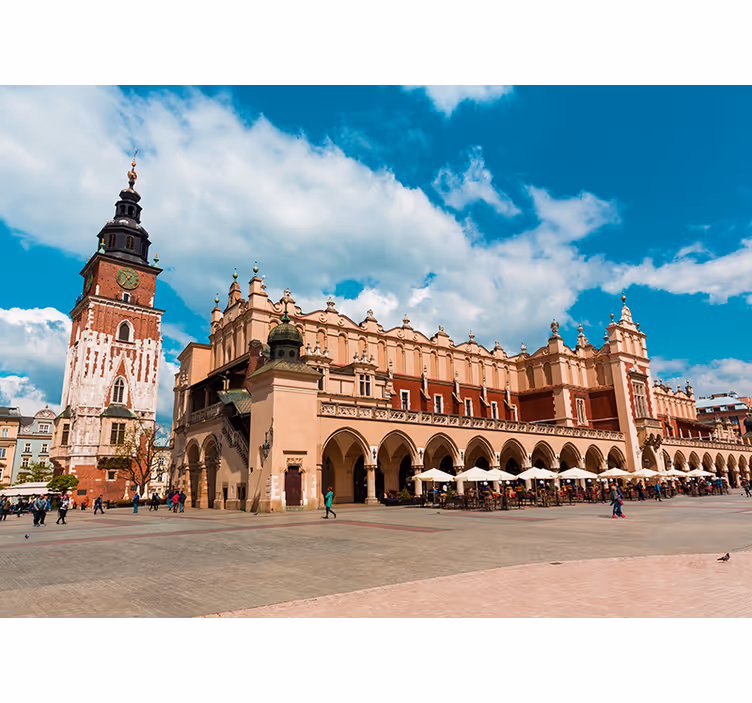 Living room roller blind main square in cracow - TenStickers