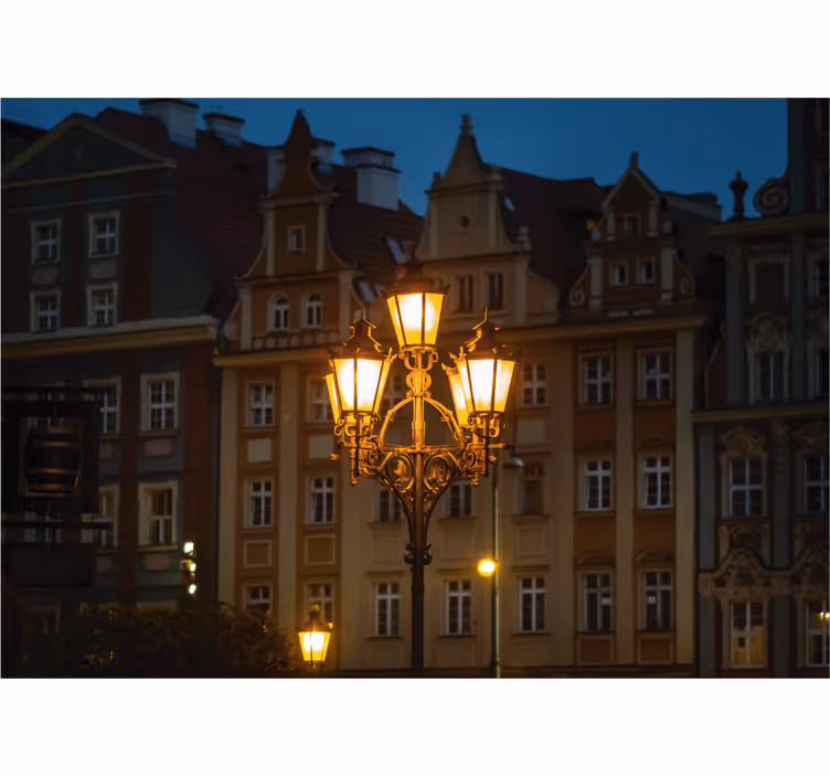 Living room roller blind wrocław at sunset - TenStickers