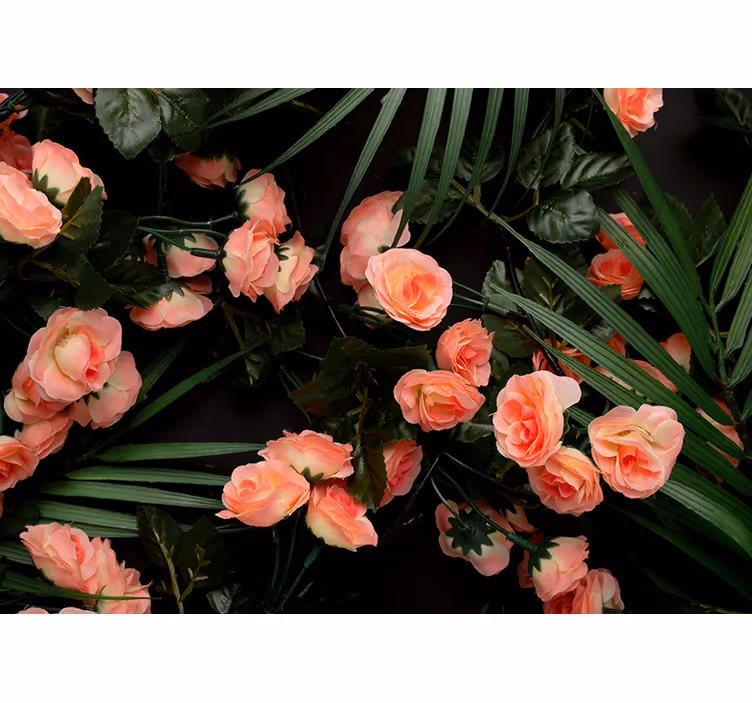 Living room roller blind floral palms design - TenStickers