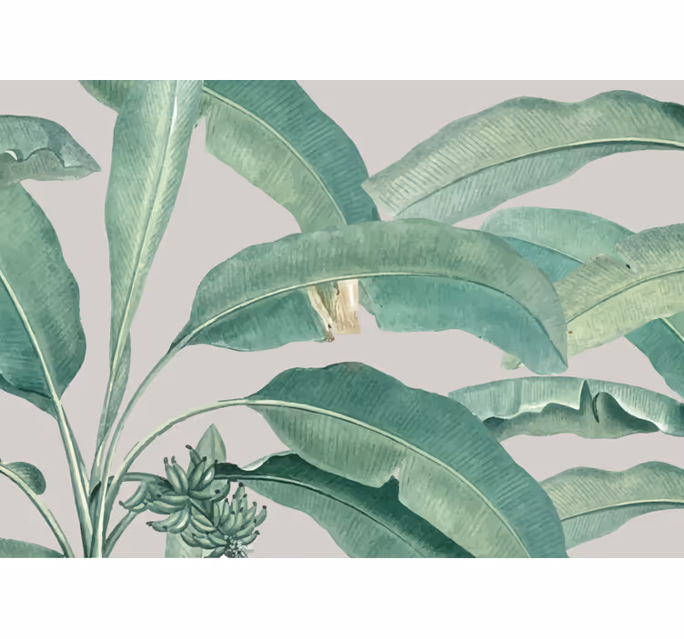 Living room roller blind nordic tropical trees design - TenStickers