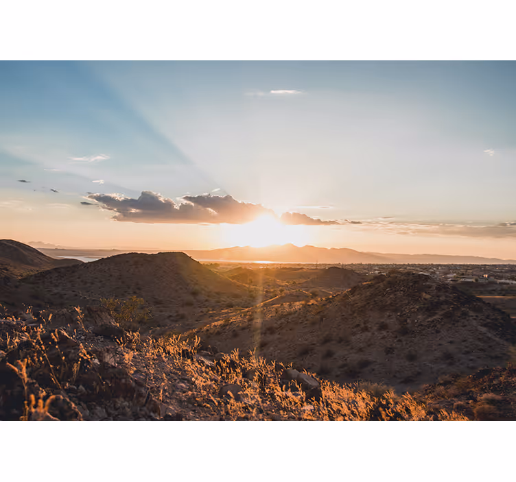 Living room roller blind desert sunset design - TenStickers