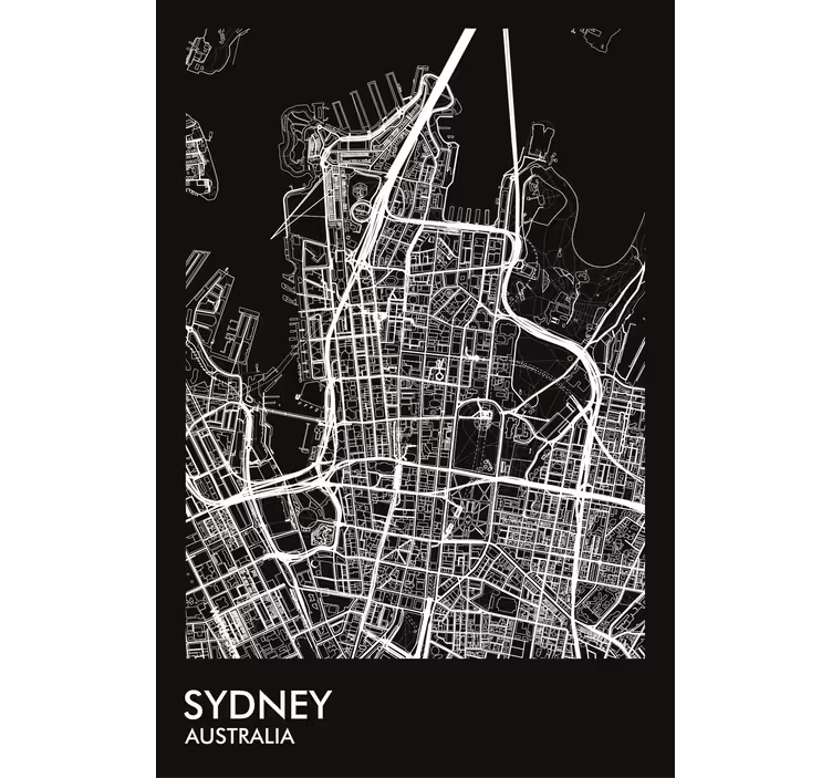 Living room roller blind sydney map - TenStickers