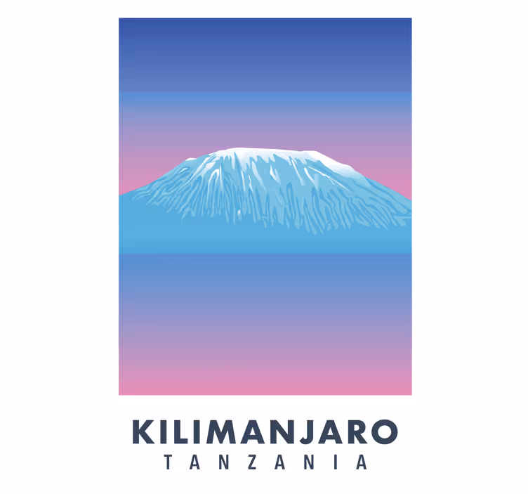 Living room roller blind kilimanjaro retro canvas - TenStickers