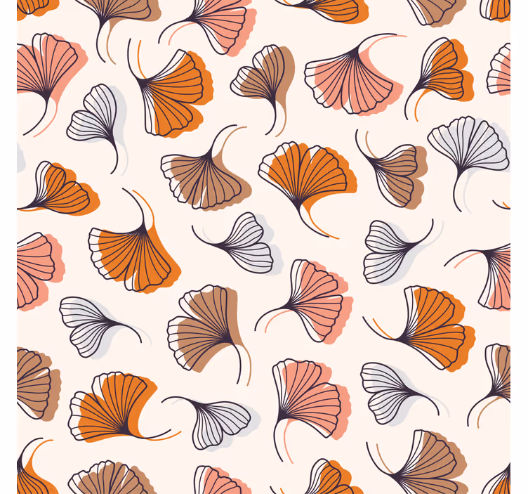 Living room roller blind ginkgo leaves design - TenStickers