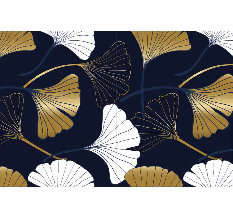 Living room roller blind embossed ginkgo leaves - TenStickers