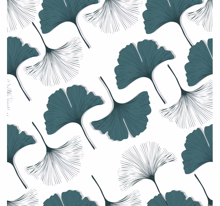 Living room roller blind ginkgo leaves pattern - TenStickers