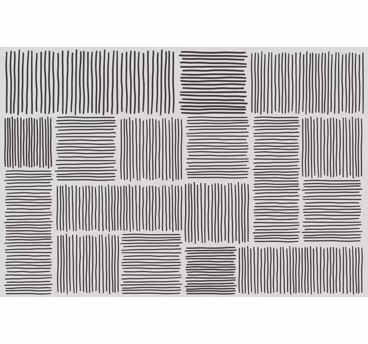 Living room roller blind in black and white stripes - TenStickers