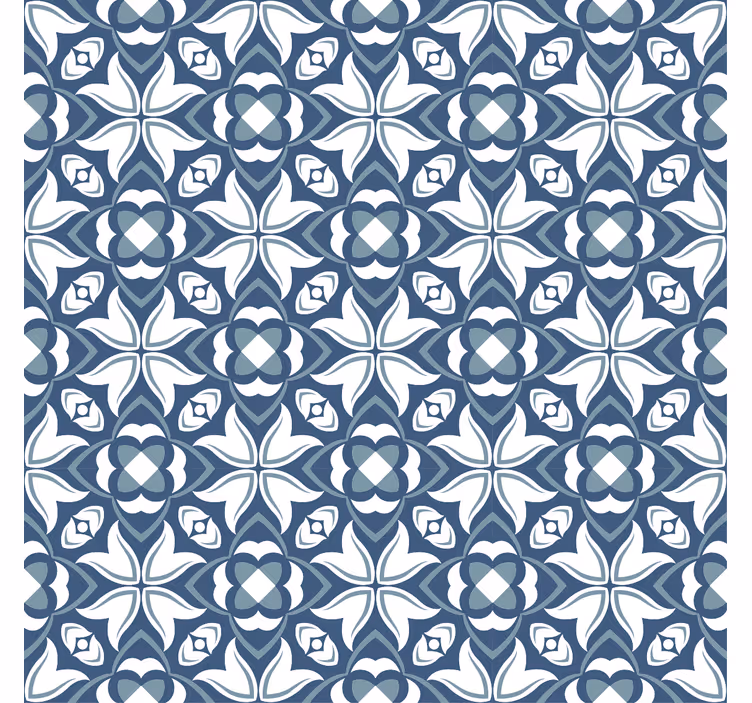 Living room roller blind modern blue vase hampton style - TenStickers