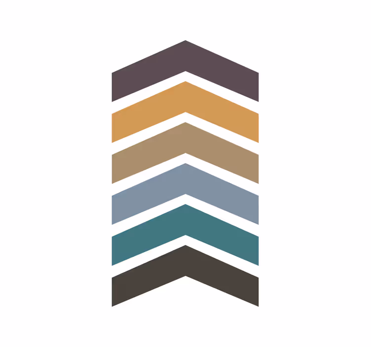 Living room roller blind in earth tone arrow design - TenStickers