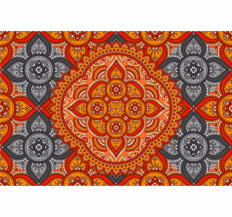 Living room roller blind mandala art by henna - TenStickers