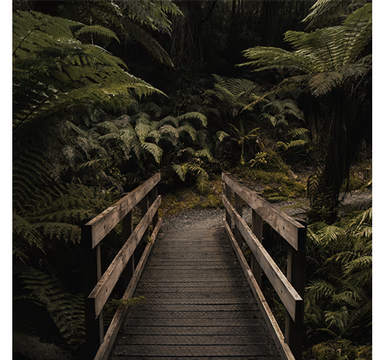 Living room roller blind forest nature bridge - TenStickers