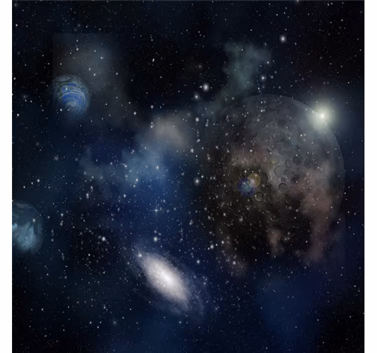 Living room roller blind with stunning cosmic view - TenStickers