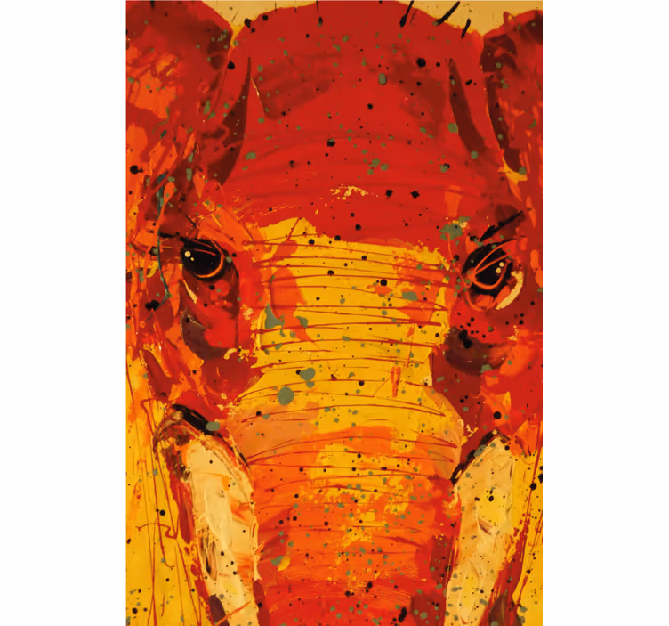 Living room roller blind colorful elephant face - TenStickers