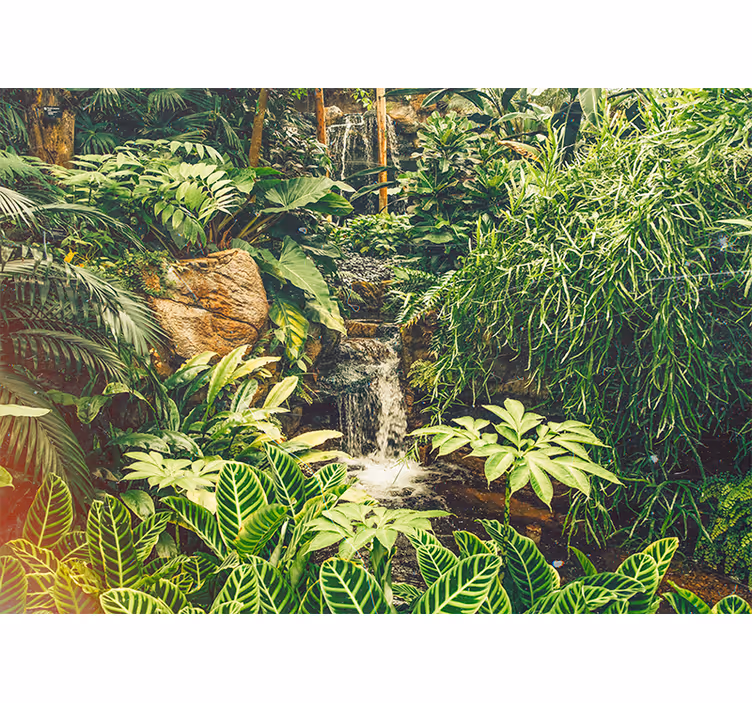 Living room roller blind beautiful green jungle - TenStickers