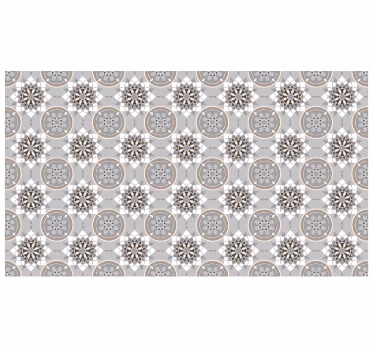 Gray roller blind with floral floor tile design - TenStickers