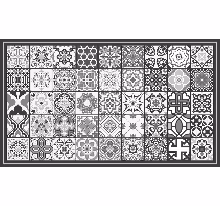 Gray roller blind with dark grey rustic mosaic pattern - TenStickers