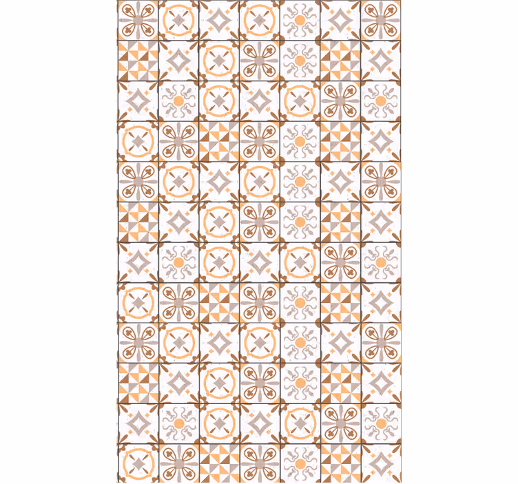 Beige roller blind with brown squares pattern - TenStickers