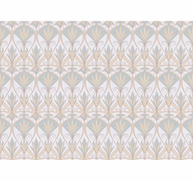 Beige roller blind with botanical retro floral design - TenStickers
