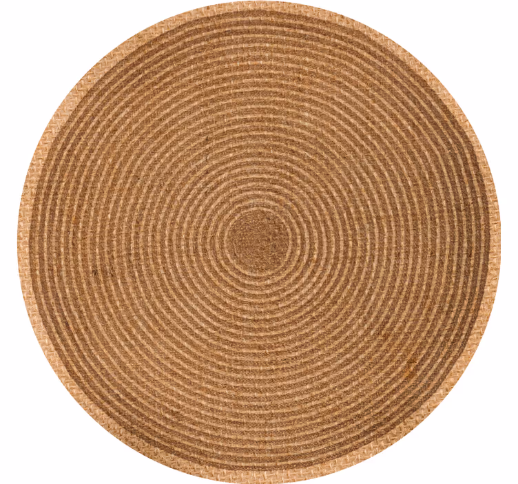 Beige roller blind with circular jute texture - TenStickers
