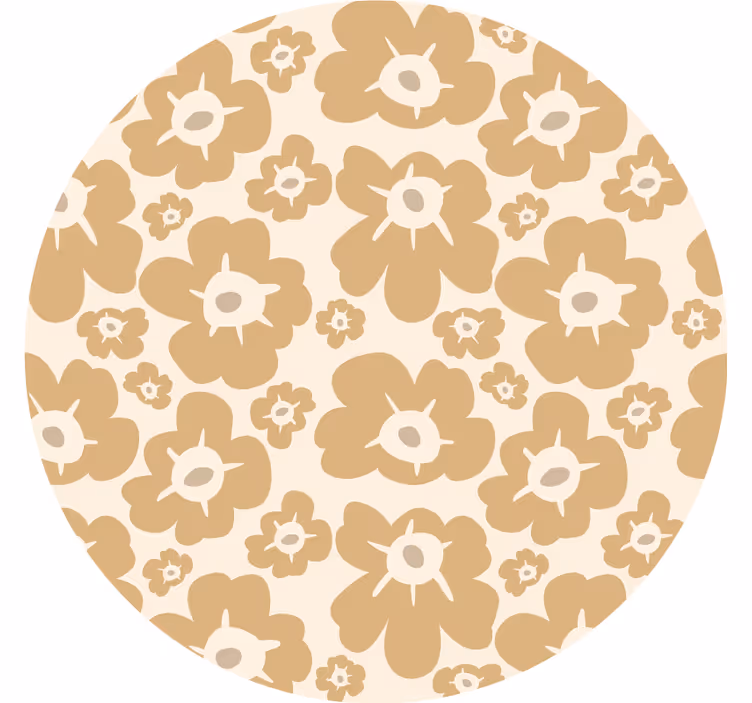 Beige roller blind with beige poppies design - TenStickers