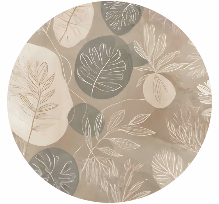 Beige roller blind neutral botanical abstract - TenStickers