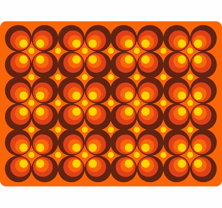 Bedroom roller blind in 70s pop yellow circles - TenStickers