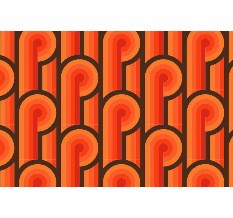 Bedroom roller blind in 70s orange knot - TenStickers
