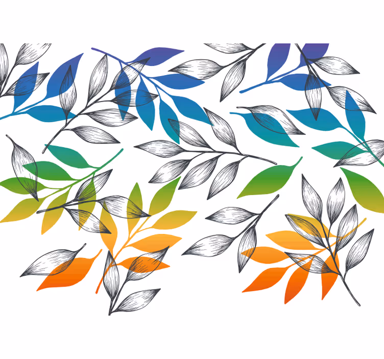 Bedroom roller blind with rainbow leaf design - TenStickers