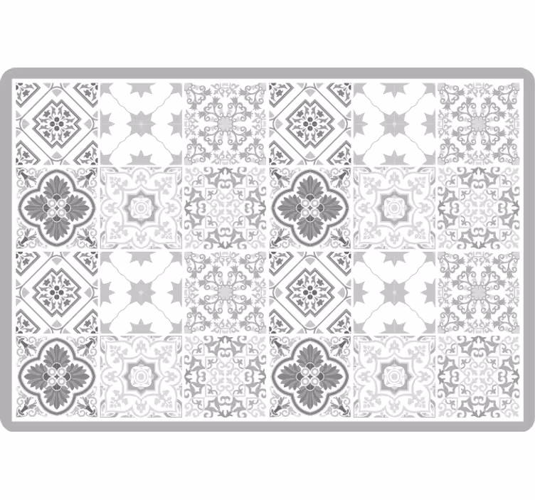 Bedroom roller blind in moroccan gray tile pattern - TenStickers