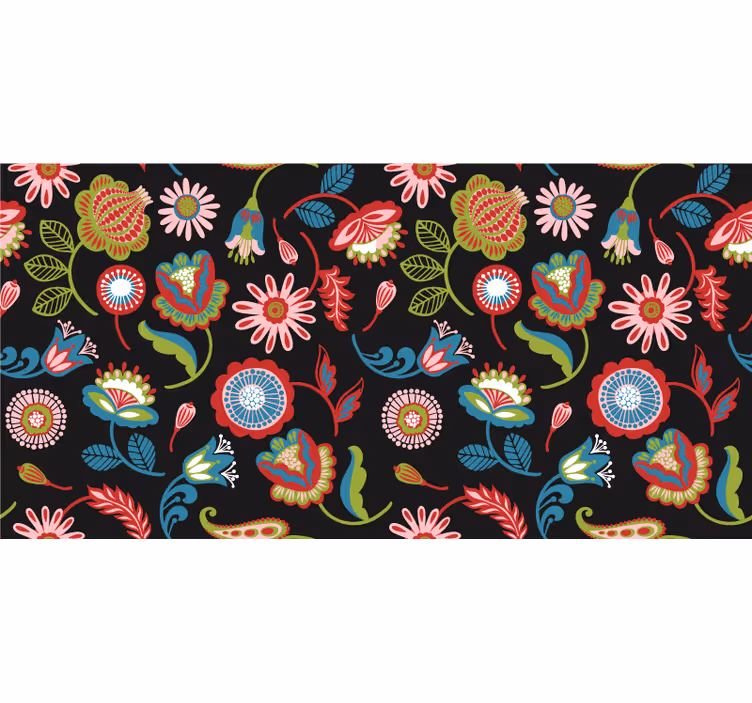 Bedroom roller blind with vibrant folk design - TenStickers