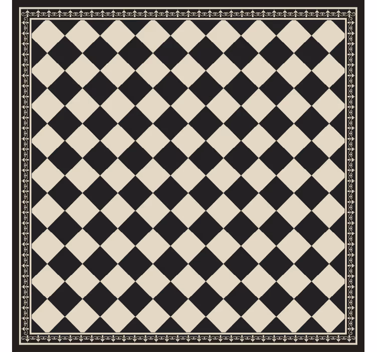 Bedroom roller blind black checkerboard pattern - TenStickers