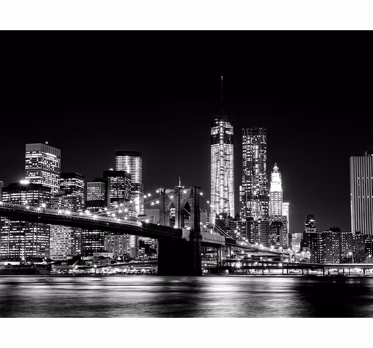 Gray roller blind new york east river mural - TenStickers