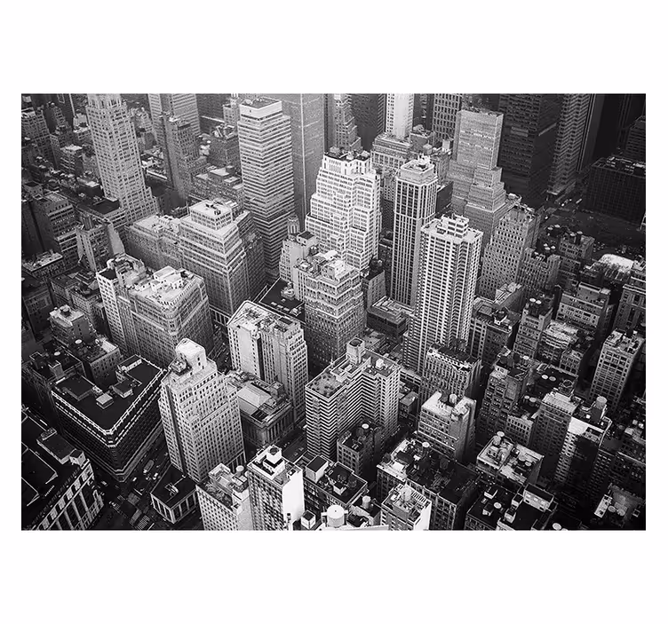 Gray roller blind new york aerial monochrome - TenStickers