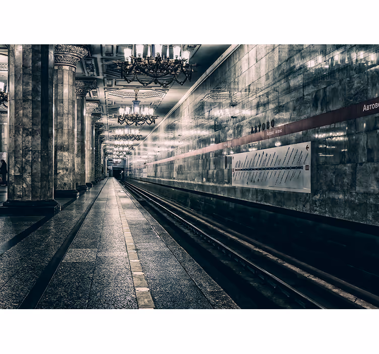 Gray roller blind metro platform - TenStickers
