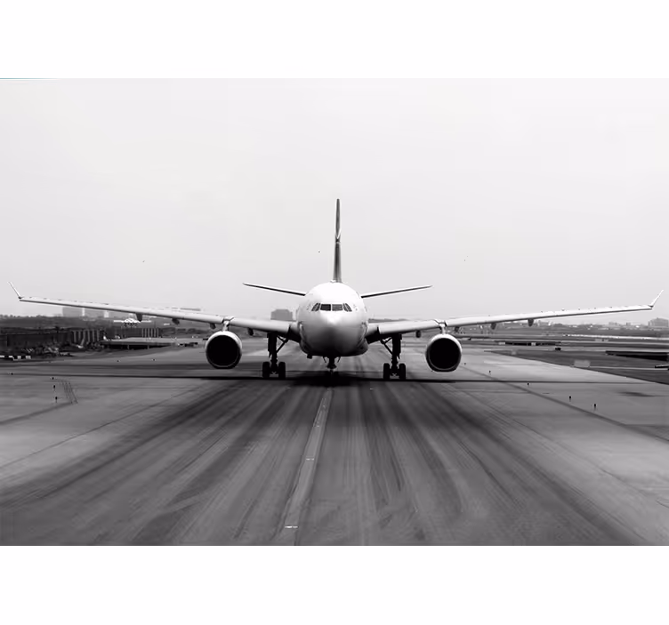 Gray roller blind takeoff on the runway - TenStickers
