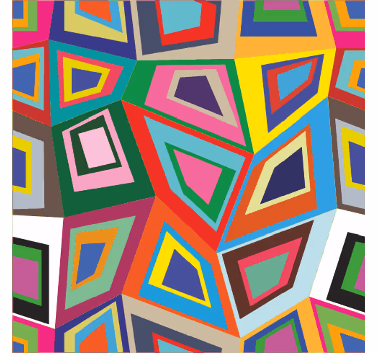 Vintage roller blind in vibrant abstract squares - TenStickers