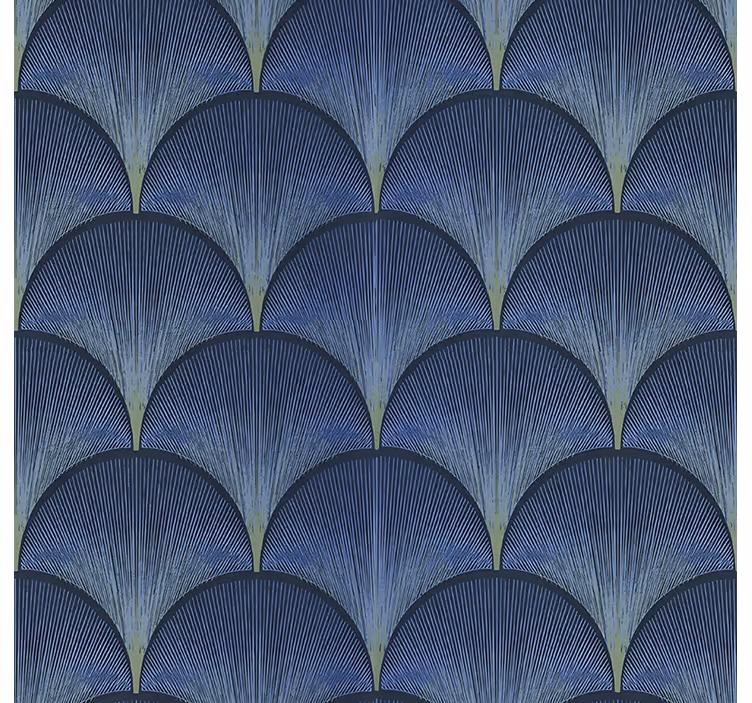 Vintage roller blind 1920s art deco blue fans - TenStickers