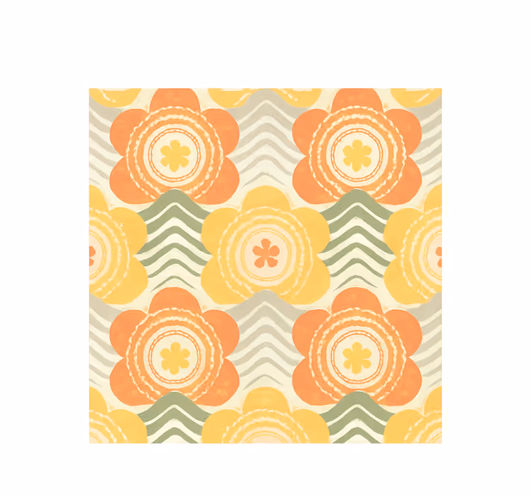 Vintage roller blind with 1970s blooming retro pattern - TenStickers